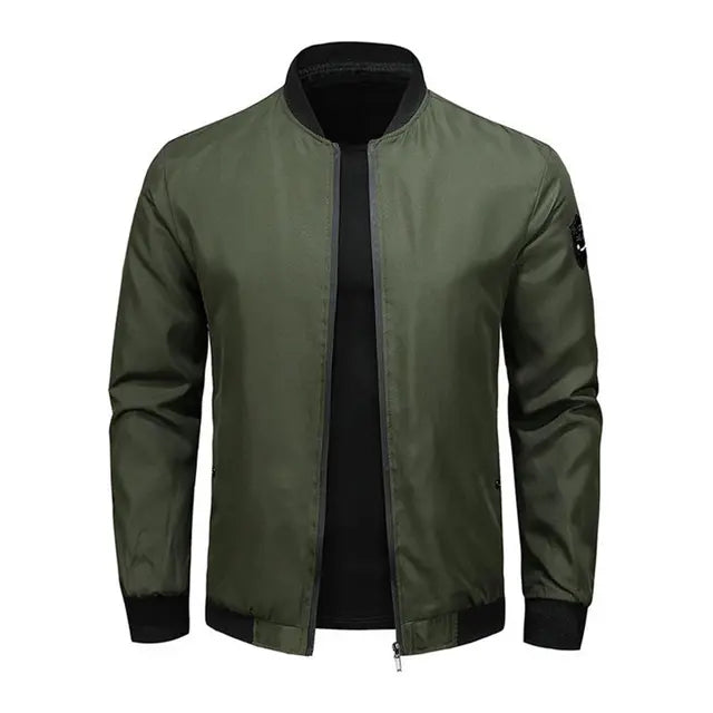 Herren Stehkragen Bomber Jacke | Reißverschluss