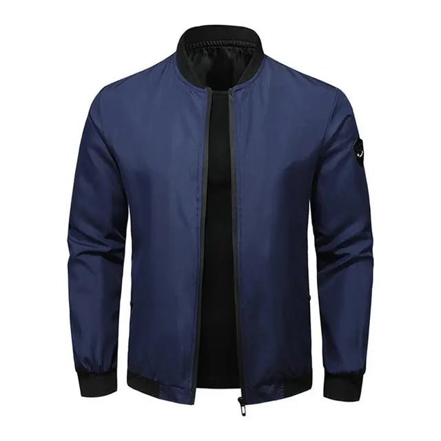 Herren Stehkragen Bomber Jacke | Reißverschluss