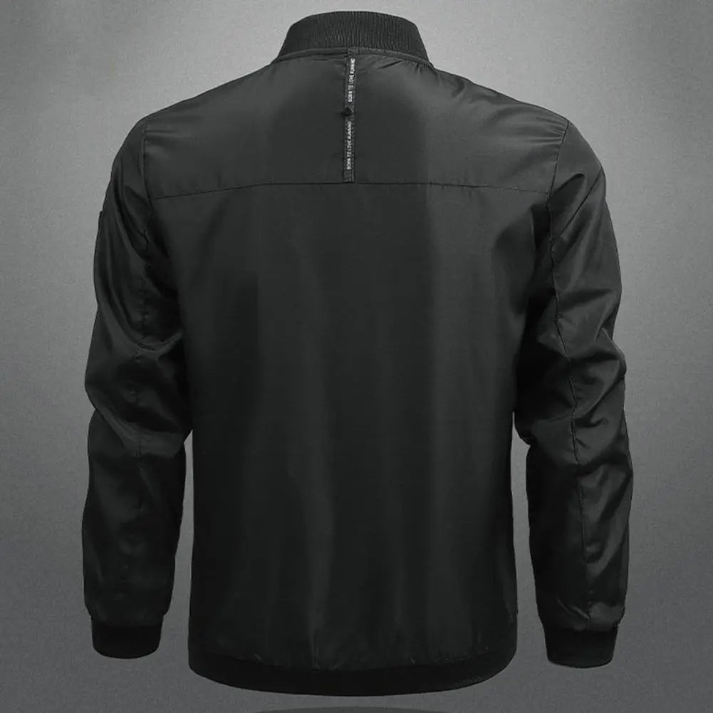 Herren Stehkragen Bomber Jacke | Reißverschluss