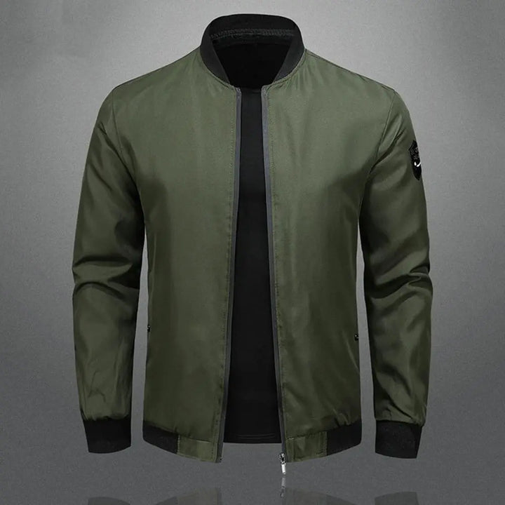 Herren Stehkragen Bomber Jacke | Reißverschluss