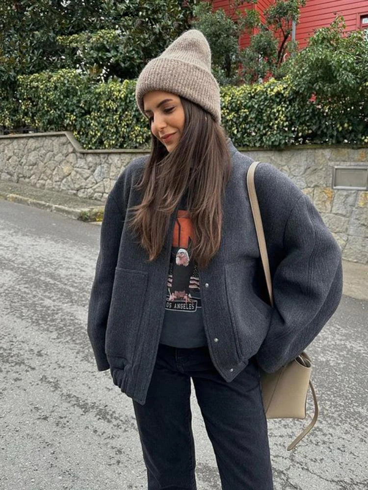 Langärmlige Woll Jacke für Damen | Zeitlos