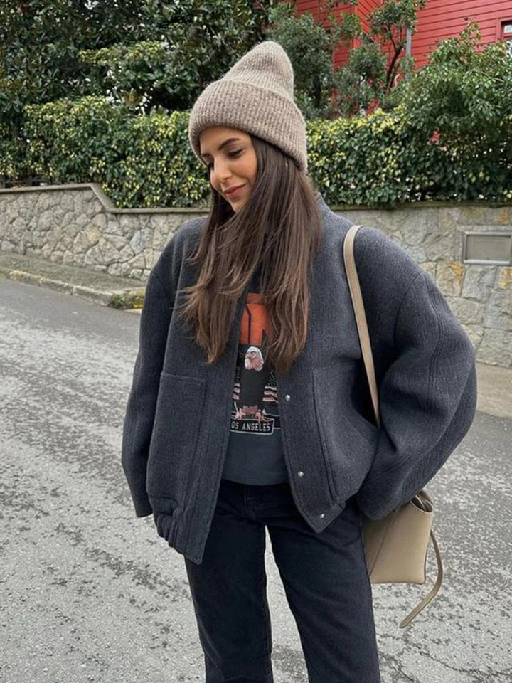 Langärmlige Woll Jacke für Damen | Zeitlos