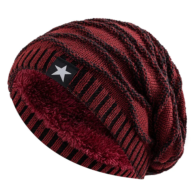 Herren slouchy warme mütze mit gerippter textur