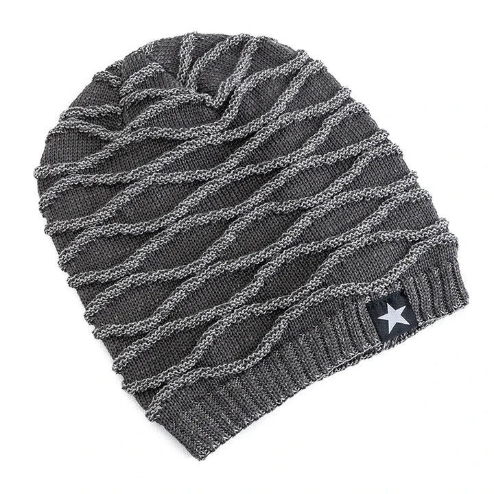 Herren slouchy warme mütze mit gerippter textur