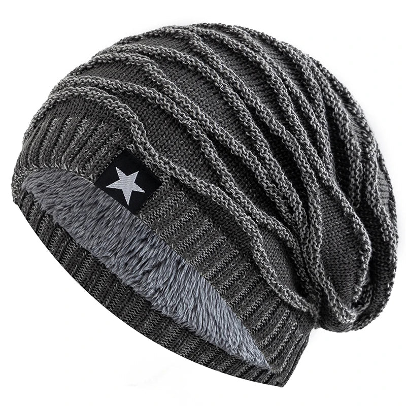 Herren slouchy warme mütze mit gerippter textur