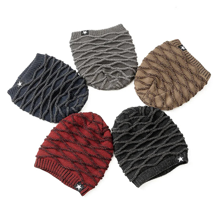 Herren slouchy warme mütze mit gerippter textur