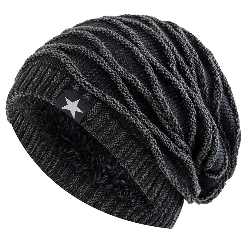 Herren slouchy warme mütze mit gerippter textur