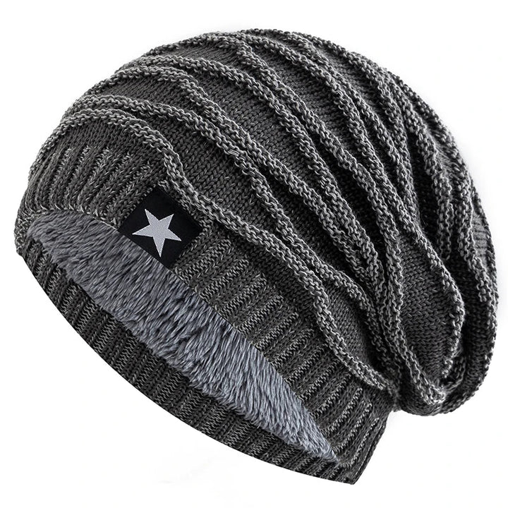 Herren slouchy warme mütze mit gerippter textur