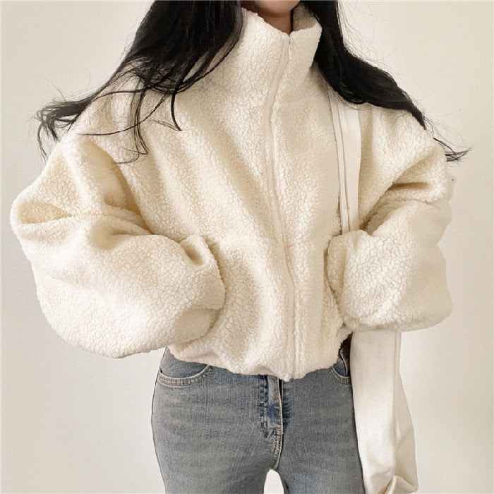 Damen Kurze Warme Winter Jacke | Reißverschluß