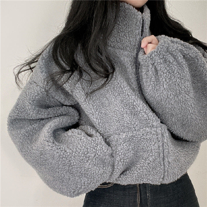 Damen Kurze Warme Winter Jacke | Reißverschluß