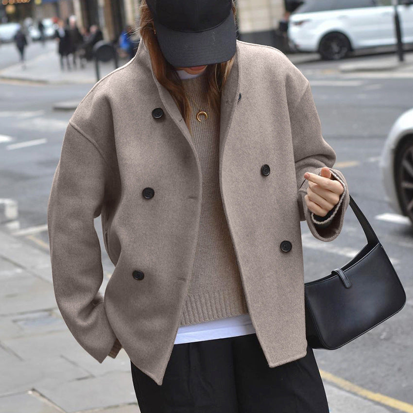 Übergroß Woll Jacke für Damen | Geknöpft