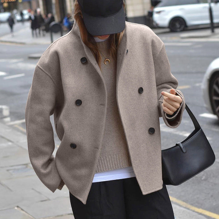 Übergroß Woll Jacke für Damen | Geknöpft