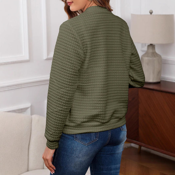 Damen Steppjacke mit Reißverschluss und Kragen | Lange Ärmel