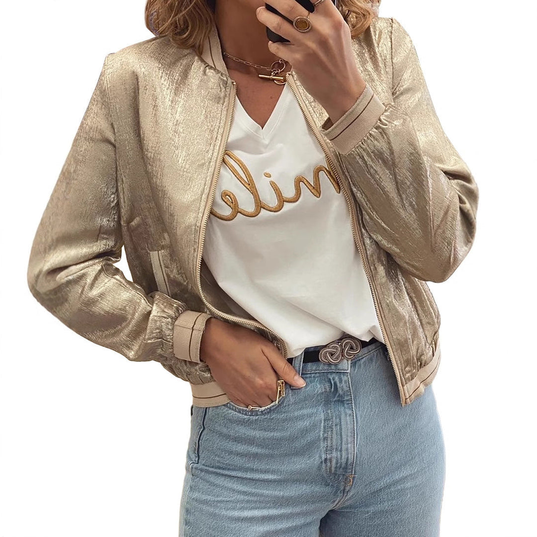 Glänzende Bomberjacke für Damen | Trendige
