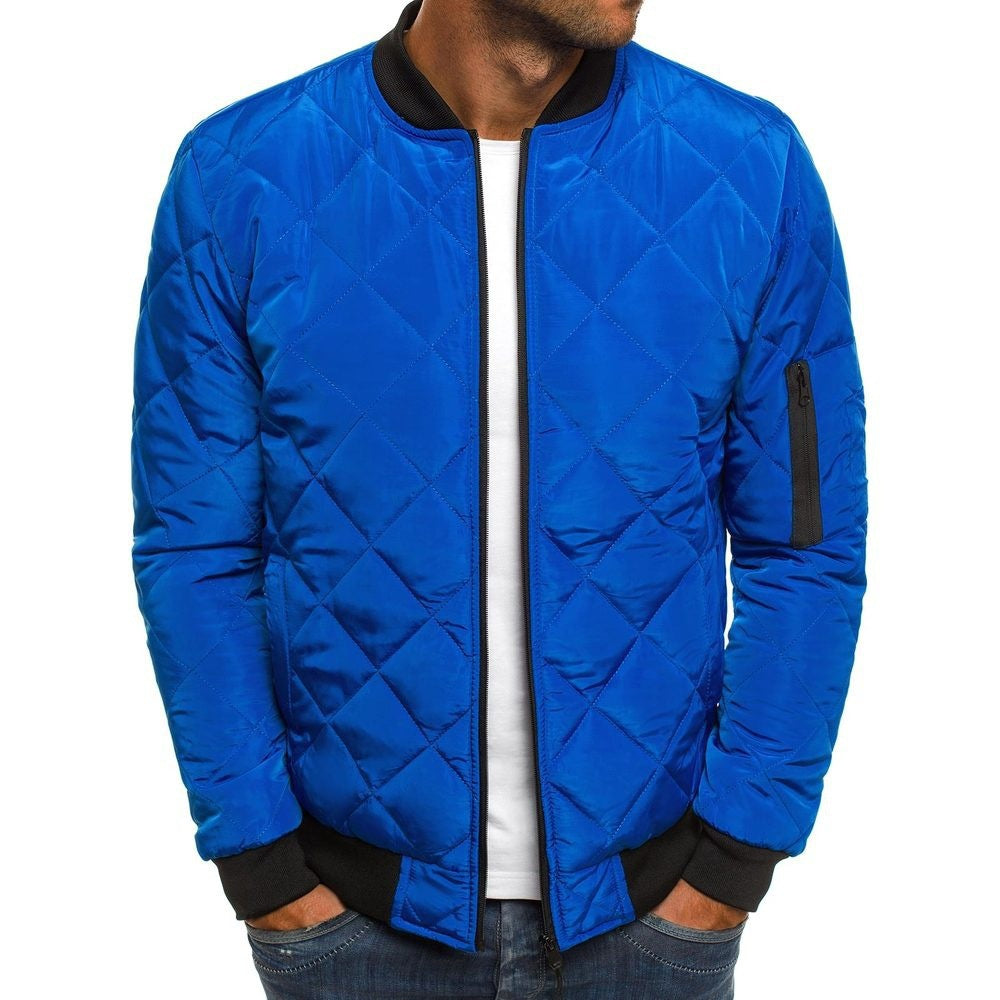 Herren Moderne Steppjacke mit Reißverschluss | Ärmel mit Manschetten