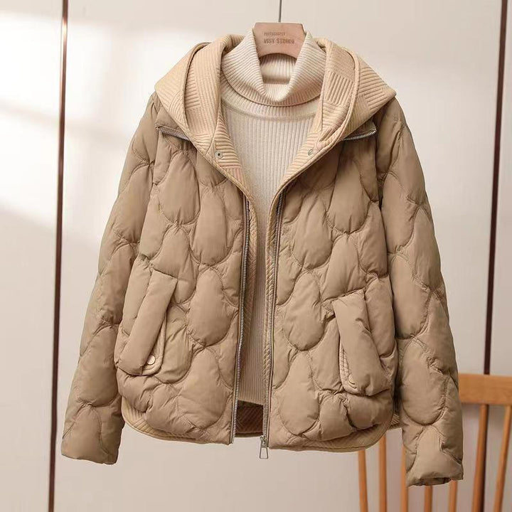Damen Stylische Pufferjacke mit Reißverschluss | Kapuze