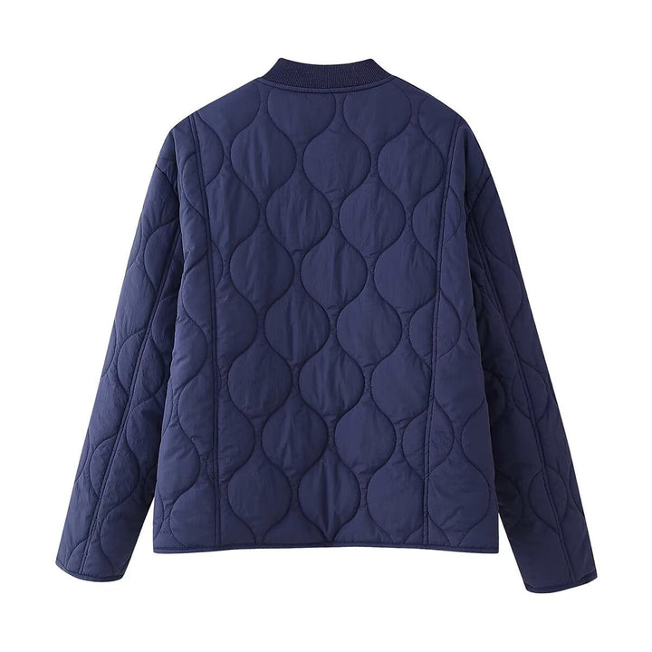 Damen Knopf Daunen Steppjacke | Vordertaschen