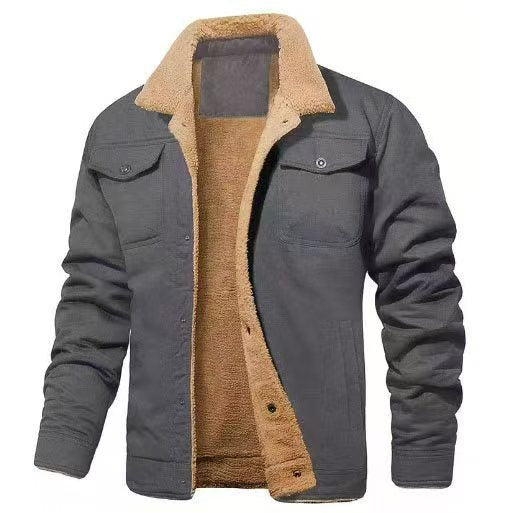 Herren Warme Jacke mit Knopfleiste | Langen Ärmeln