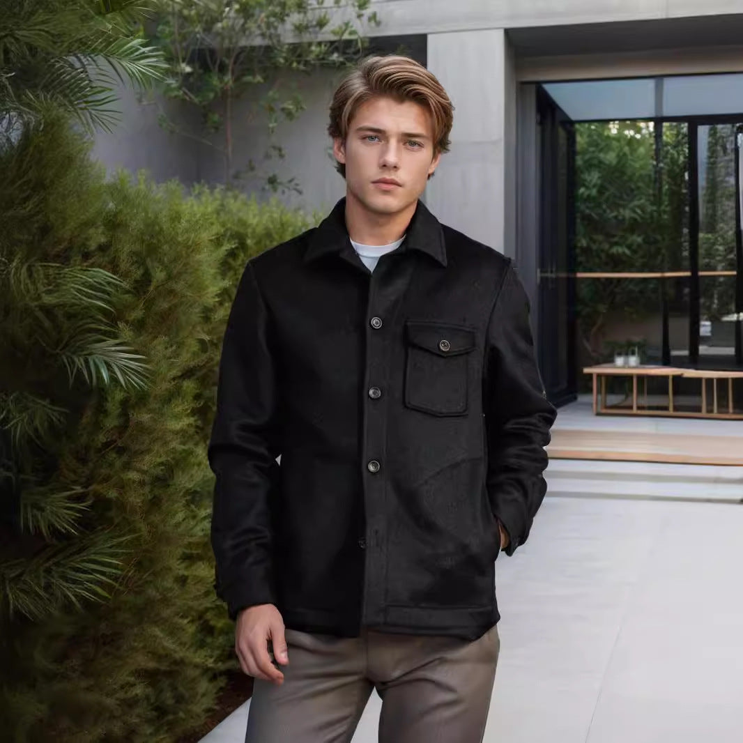 Lange Woll Jacke für Herren | Übermantel