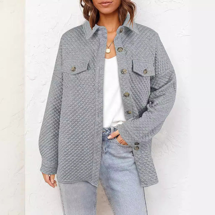 Damen Knopf Daunen Steppjacke | Mehrere Taschen