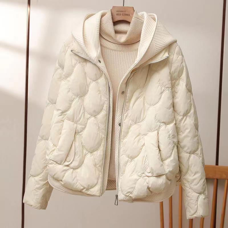 Damen Stylische Pufferjacke mit Reißverschluss | Kapuze