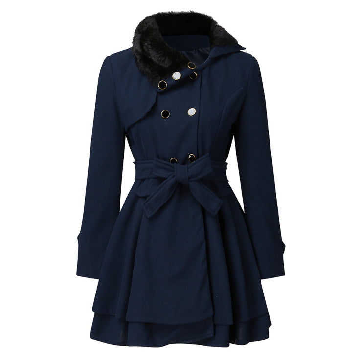 Damen Jahrgang Zweireihiger Trench Coat | Winter