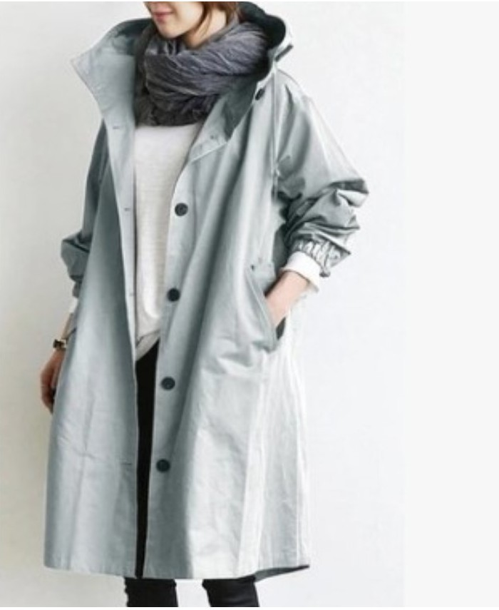 Wasserdichte Regenjacke für Damen mit langem Schnitt | Praktisch
