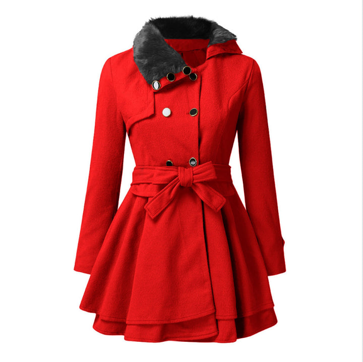 Damen Jahrgang Zweireihiger Trench Coat | Winter