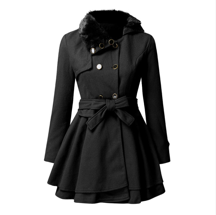 Damen Jahrgang Zweireihiger Trench Coat | Winter