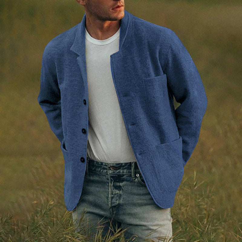 Herren-Freizeit Woll Jacke mit Knopfleiste | Warme