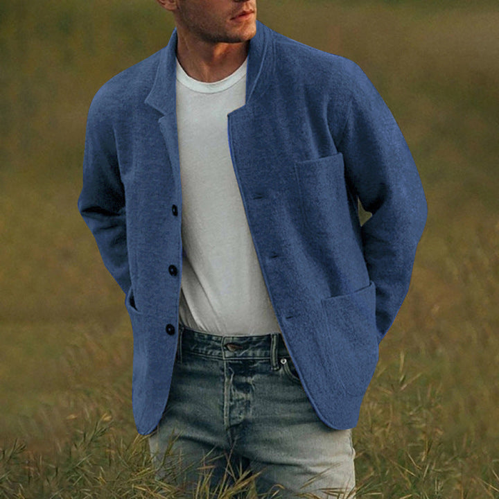 Herren-Freizeit Woll Jacke mit Knopfleiste | Warme