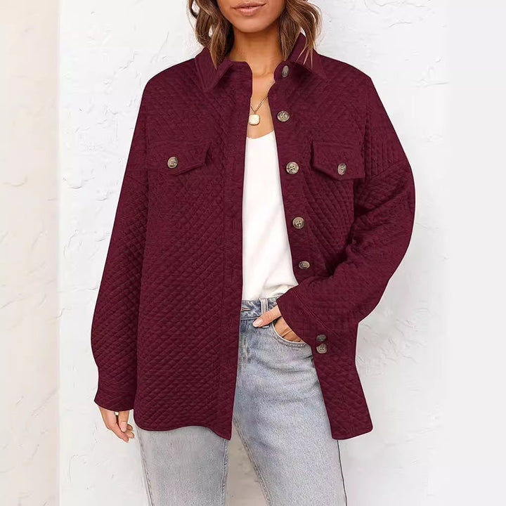Damen Knopf Daunen Steppjacke | Mehrere Taschen