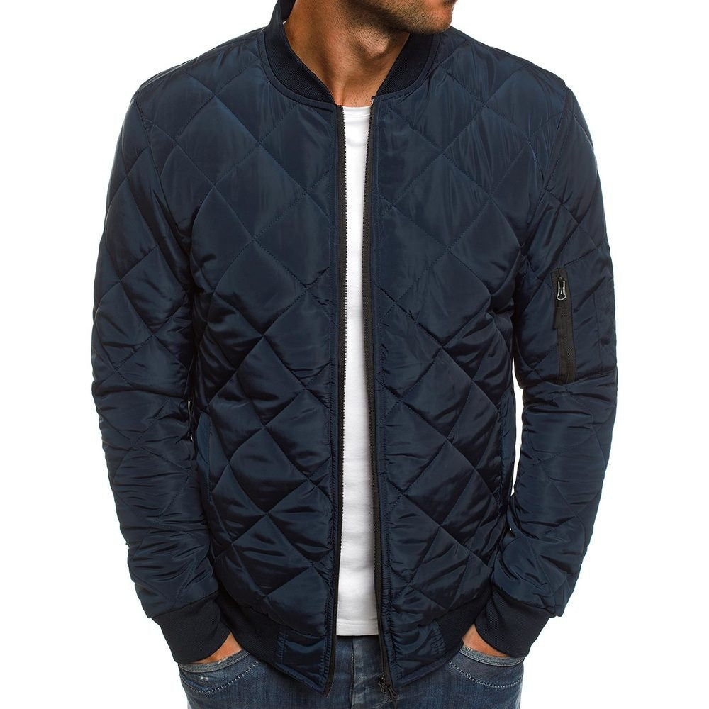 Herren Moderne Steppjacke mit Reißverschluss | Ärmel mit Manschetten