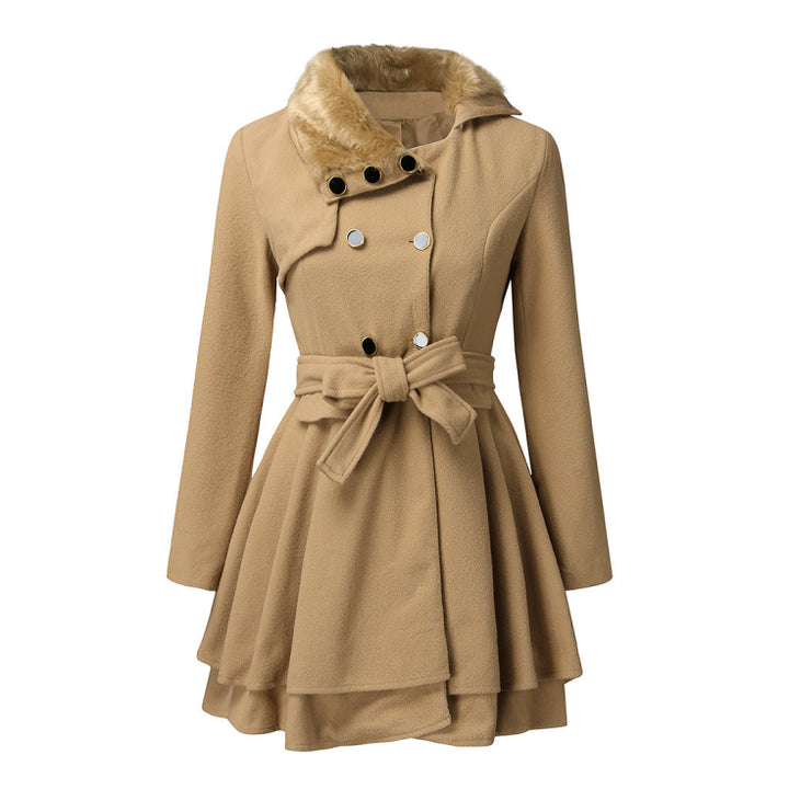 Damen Jahrgang Zweireihiger Trench Coat | Winter
