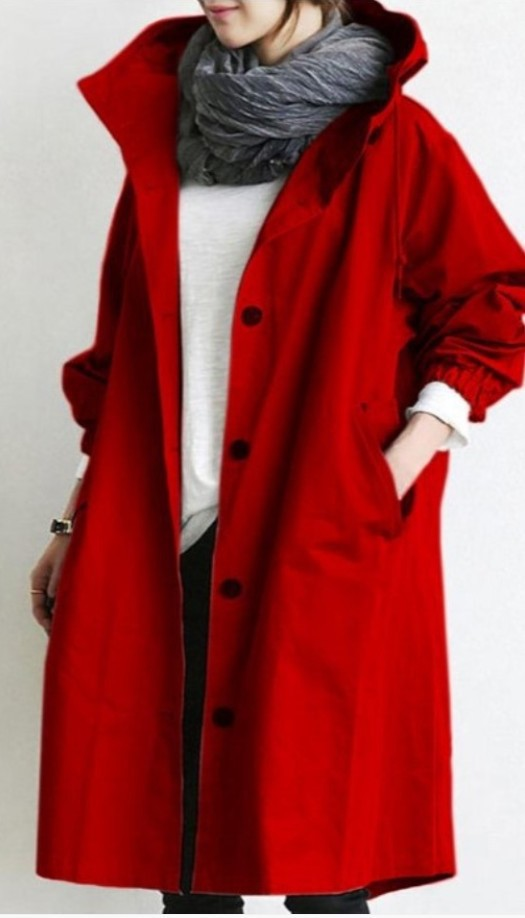 Wasserdichte Regenjacke für Damen mit langem Schnitt | Praktisch