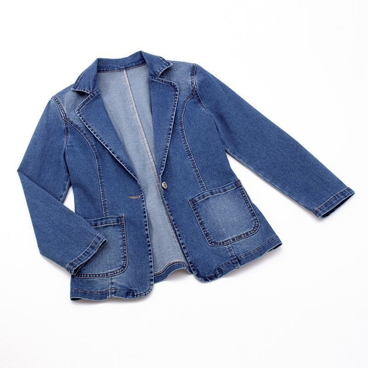 Damen Stilvoll Langarm-Blazer | Knopf Daunen