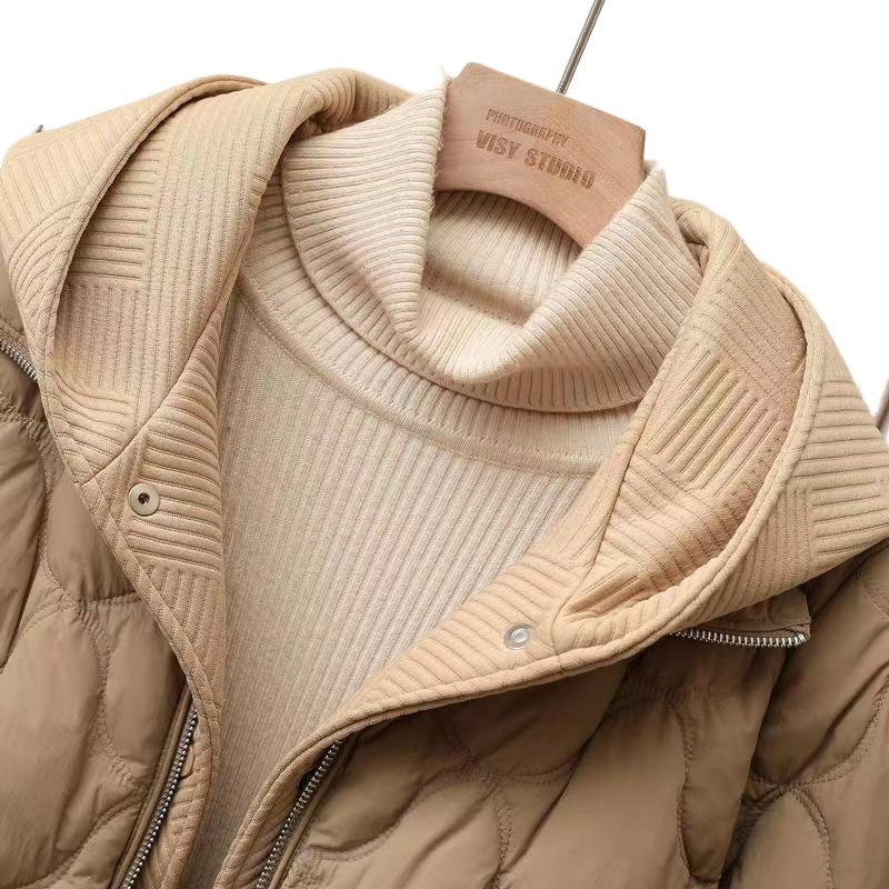 Damen Stylische Pufferjacke mit Reißverschluss | Kapuze