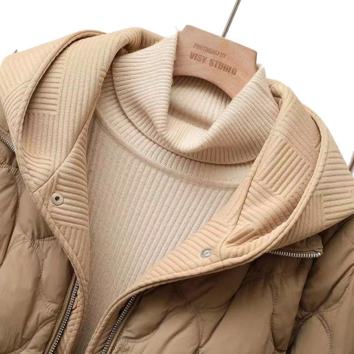 Damen Stylische Pufferjacke mit Reißverschluss | Kapuze