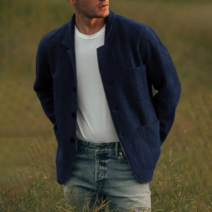 Herren-Freizeit Woll Jacke mit Knopfleiste | Warme