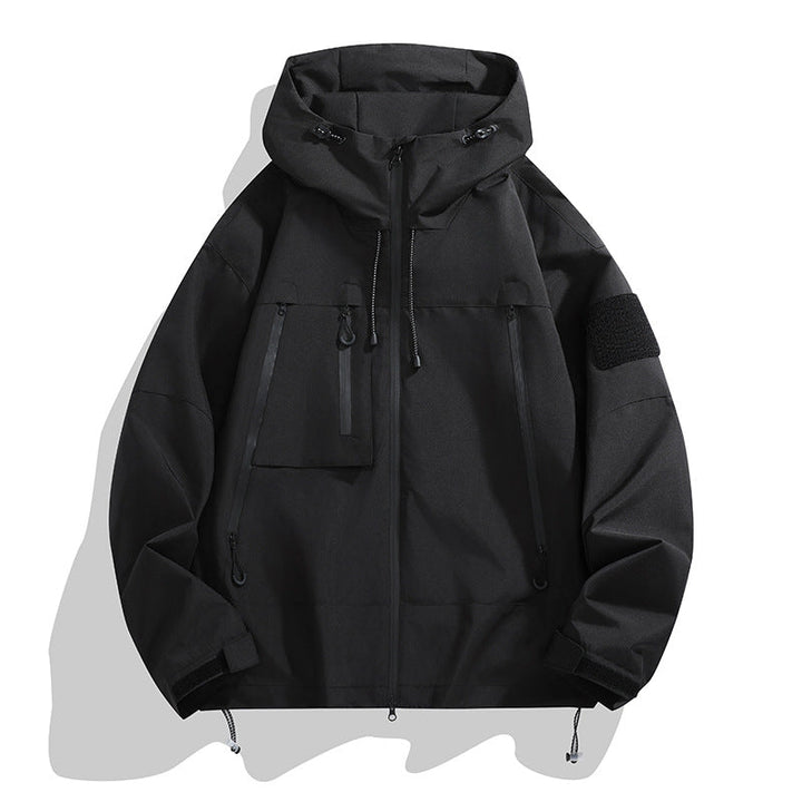 Herren Wasserdichte Jacke mit Kapuze und Reißverschluss | Übergroß