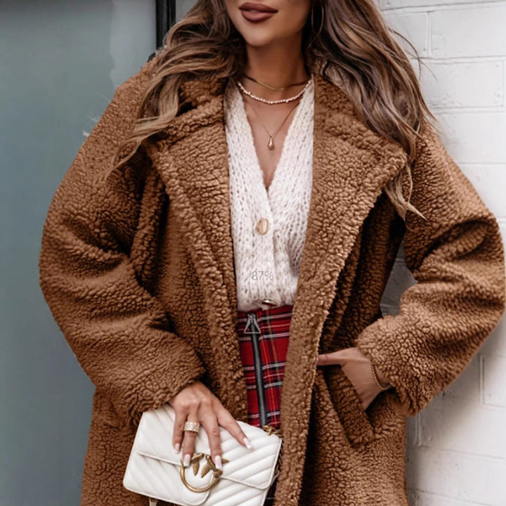 Damen Klassischer Teddy Jacke | Reverskragen