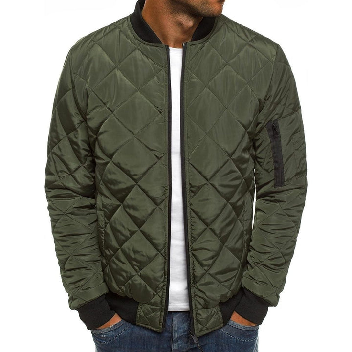 Herren Moderne Steppjacke mit Reißverschluss | Ärmel mit Manschetten