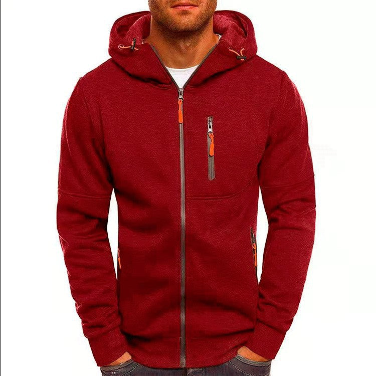 Herren Lässige Winterjacke mit Reißverschluss | Kapuze