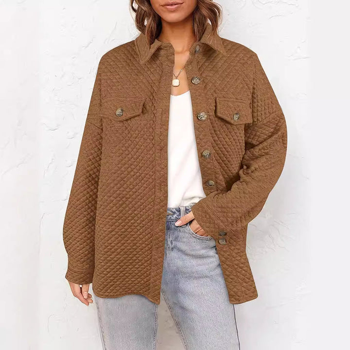 Damen Knopf Daunen Steppjacke | Mehrere Taschen