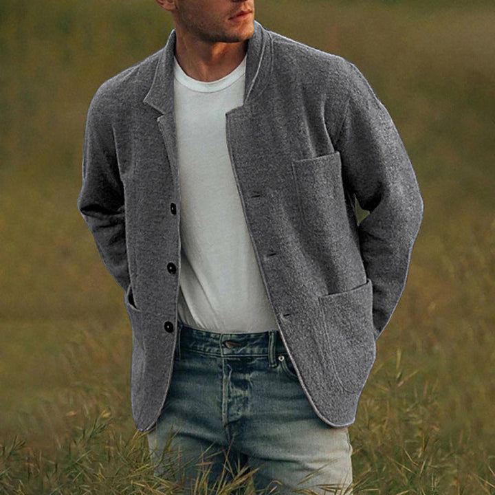 Herren-Freizeit Woll Jacke mit Knopfleiste | Warme