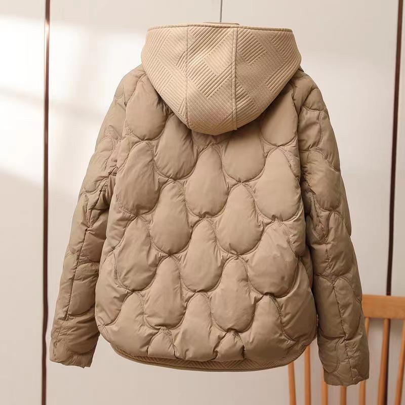Damen Stylische Pufferjacke mit Reißverschluss | Kapuze