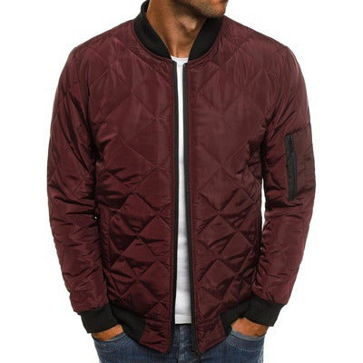 Herren Moderne Steppjacke mit Reißverschluss | Ärmel mit Manschetten