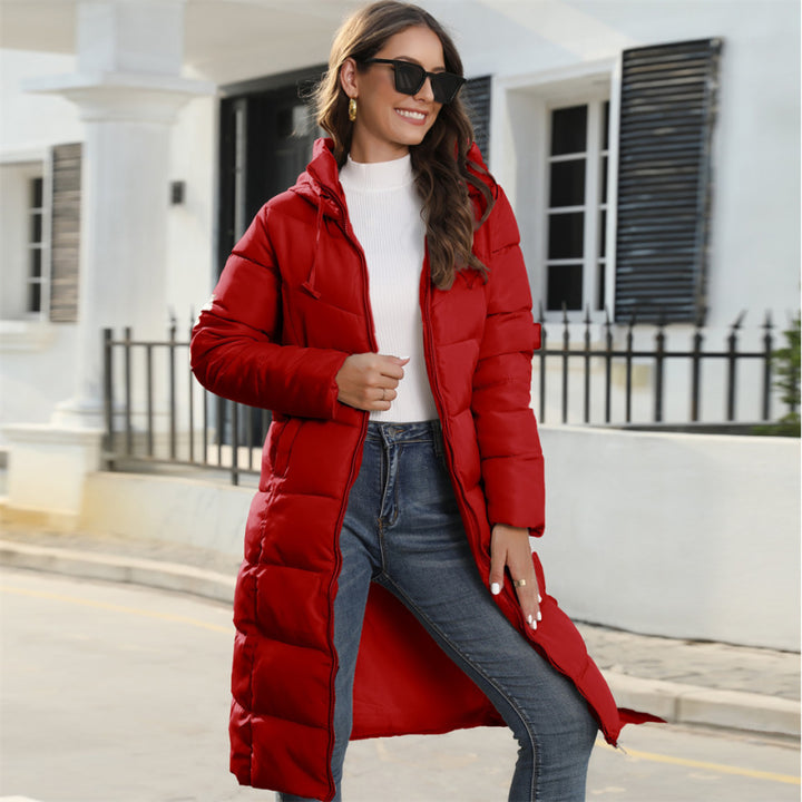 Damen Puffer Lange Mantel | Reißverschluss