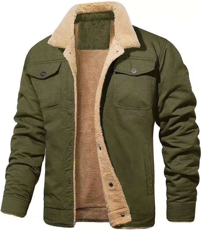 Herren Warme Jacke mit Knopfleiste | Langen Ärmeln