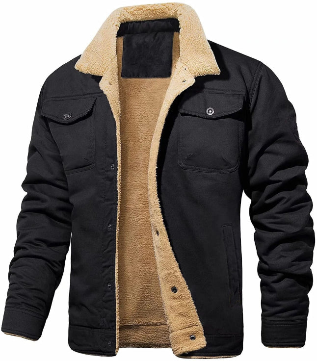 Herren Warme Jacke mit Knopfleiste | Langen Ärmeln